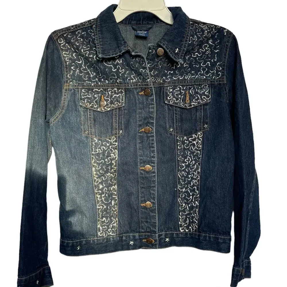 SKU 1568 High Sierra Blue Jean Bling Jacket teen XL 16 Womens Small